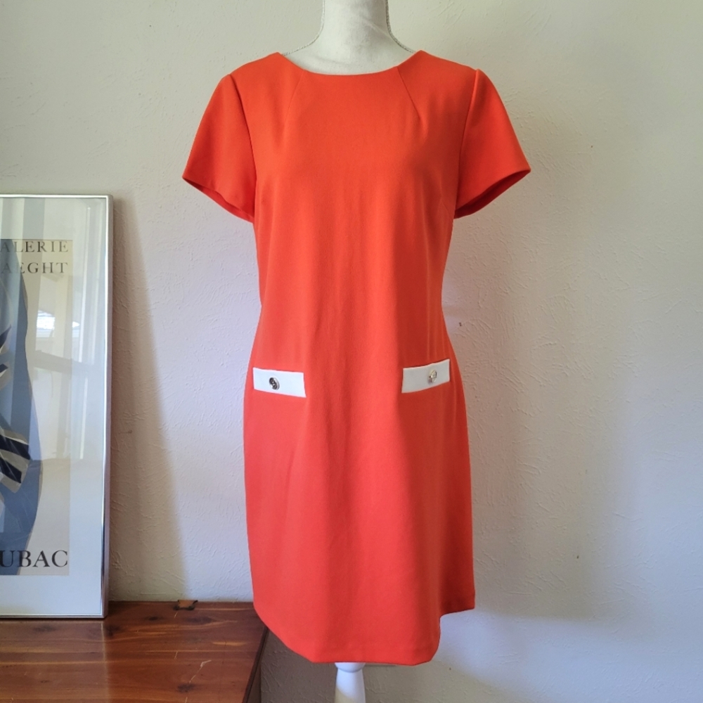 NWOT Tommy Hilfiger Orange Jackie O Shift Dress 12